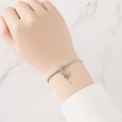 CYCUFF 925 Sterling Silver Charms Suitable for Charm Necklaces, Bracelet Pendants Beads Jewellery Gift for Women - color: Praying Hands Charm