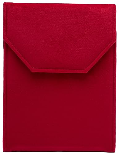 Velvet Necklace Jewelry Travel Folder Storage Display Case (Red) - color: Red