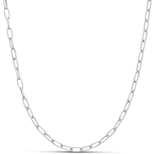 Amazon Essentials 14K Gold Plated Paperclip Chain Necklace - color: Silver, size: 16"