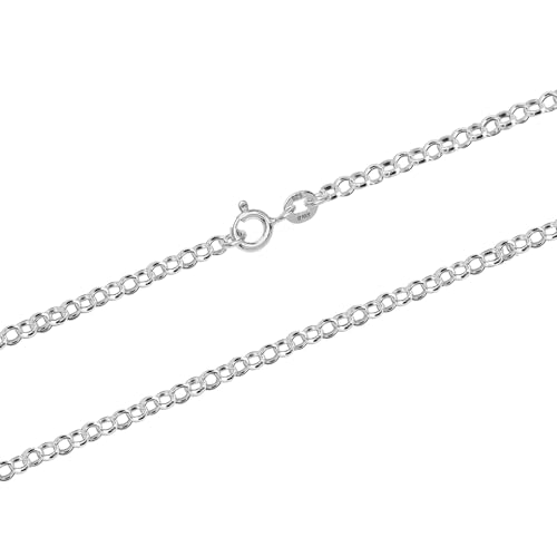 LeCalla 925 Sterling Silver Italian Jewelry Trendy Gift 1.5 MM, 2 MM, 3 MM Rolo Link Chain Necklace for Teen Women and Men with Spring Ring Clasp (16, 18, 20, 24 Inches) - size: Length 24 Inches, style: 1.5 MM