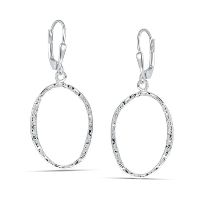 LeCalla 925 Sterling Silver Drop Earrings | Lever-Back Drop Earrings | Hypoallergenic Silver Teardrop Leverback Dangle Earring for Women Jewelry Gifts - color: Classic Hammered-37MM