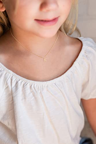 Foxgirl Gold Initial Necklaces for Women, Dainty Gold Letter Necklace Tiny A-Z Pendant Choker Necklace Trendy Cute Personalized Monogram Name Necklace Gold Jewelry Necklace for Women Gift | Tiny Letter Pendant on a Dainty Choker Chain, Personalized Everyd