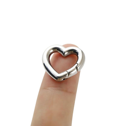 1Pc Oval Spring Clasps Clips Connector Rings for Keychain DIY Crafts (Silver-D) - color: Silver-D