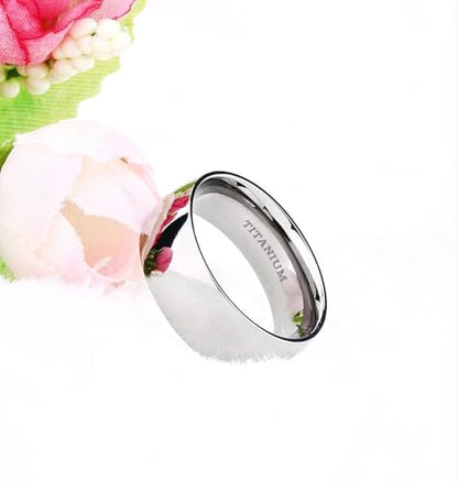 TIGRADE 2mm 4mm 6mm 8mm 10mm Titanium Ring Plain Dome High Polished Wedding Band Comfort Fit Size 3-15 - color: Silver 8mm