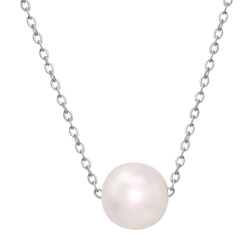 Dainty Layered Pearl Choker Necklace for Women Dainty Chain Necklaces Daisy Pearls jewelry Valentine Day Graduation Bride Gifts - color: silver