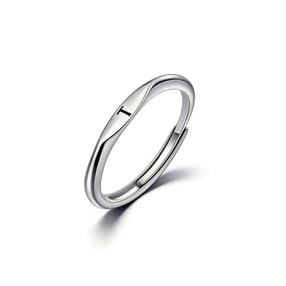Thin Stacking Initial Rings for Women Stackable Plain Letter Ring Open Adjustable Silver Capital Alphabet Letter Band Ring - color: T