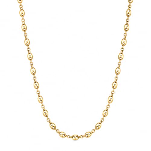 18K Brazilian Gold Plated Coffee Bean Link Necklace & Bracelet Set