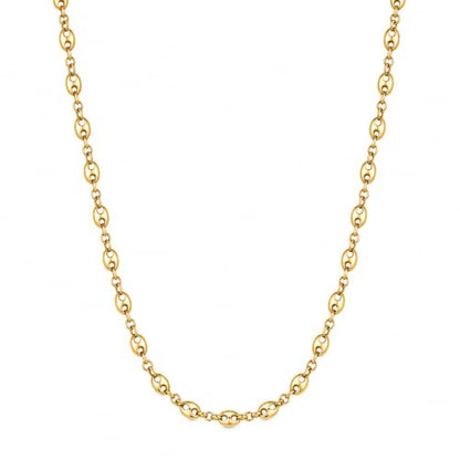 18K Brazilian Gold Plated Coffee Bean Link Necklace & Bracelet Set