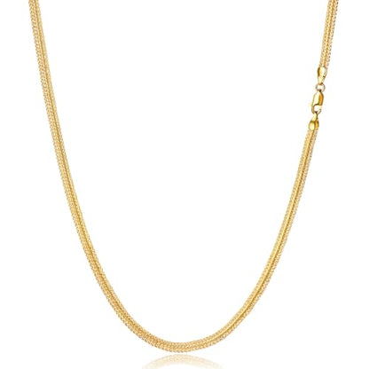 LUCA SMITH Gold Chains for Women & Men, 14K Gold Foxtail Chain Necklace Herringbone Chain Necklace Flat snake Chains 14K Gold Simple Layered Fashion Jewelry Gift for Women 18in 20in 22in 24in - size: 22in, style: Foxtail Chain-Premium Style