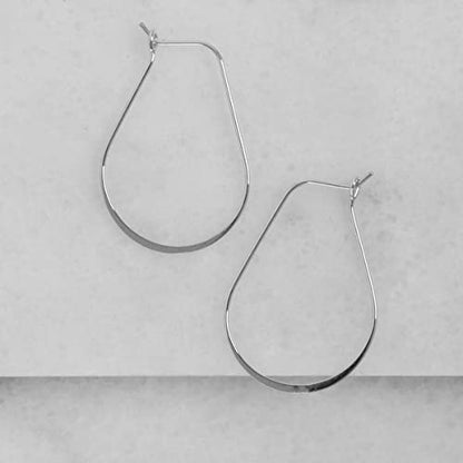 Oval Threader Hoop Earrings for Women - Lightweight Thin Earring Hoops | Plated in 18K Gold or 925 Sterling Silver, Hypoallergenic and Safe for Sensitive Ears - color: 1.4" inch - 925 Sterling Silver Plated