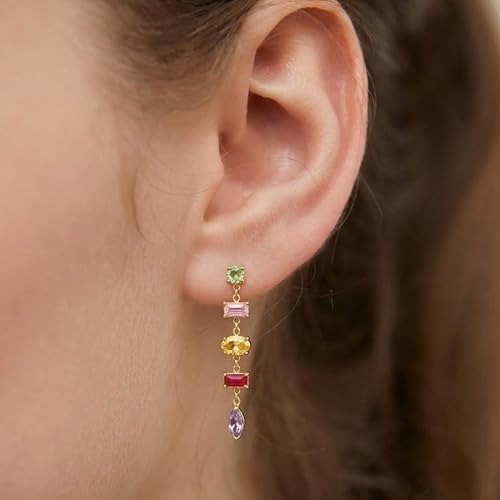 Mchic Dangle Earrings for Women: 18K Gold Plated CZ Drop Earrings Dainty Trendy Hypoallergenic Teardrop Bridal Wedding Style, Sparkly Elegant Dangling Jewelry Gift for Women Bridesmaid Prom Formal - color: Style 5-Gold
