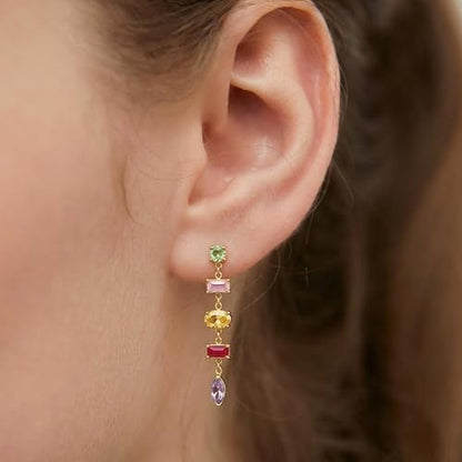 Mchic Dangle Earrings for Women: 18K Gold Plated CZ Drop Earrings Dainty Trendy Hypoallergenic Teardrop Bridal Wedding Style, Sparkly Elegant Dangling Jewelry Gift for Women Bridesmaid Prom Formal - color: Style 5-Gold