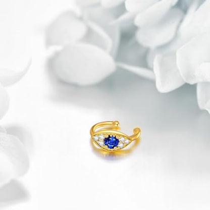 KECHO 14K Gold Ear Cuff Earrings Hypoallergenic Non Piercing Cartilage Earring Jewelry Gifts for Women - style: Evil Eye