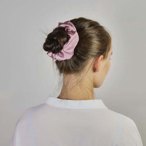 8pcs Claw Clips and Hair Scrunchies Set – 4 Square Hair Clips for Women, Medium Non-Slip Matte, 4 Large Satin Scrunchies, Hair Accessories for Thick Thin Hair, Party, Daily Use – Dusty Pink - color: Dusty Mauve Rose