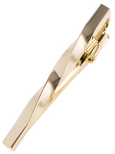 [TAVARAT] Tie Clip Tie Clips for Men twist type Black Silver Tie Bar Tie Pin Tps-077 - style: light gold