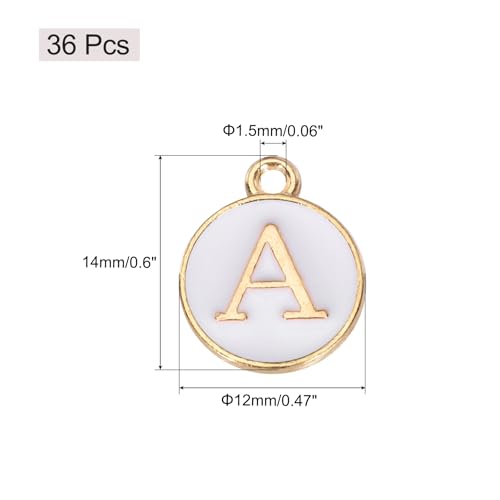 MECCANIXITY Pendants Letter Charm Initial Charm Double Sided Alphabet for DIY Necklace Bracelet Earrings Jewelry Making - style: Modern