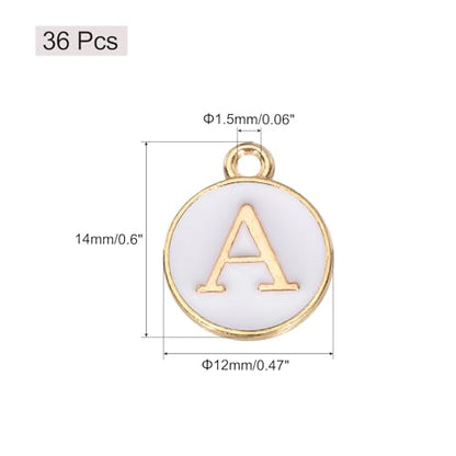 MECCANIXITY Pendants Letter Charm Initial Charm Double Sided Alphabet for DIY Necklace Bracelet Earrings Jewelry Making - style: Modern