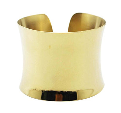 Silver Wide Grooved Cuff Bangle for Women Lady Stainless Steel Shiny Punk Bracelet - style: style 1