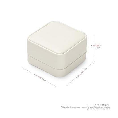 Oirlv Luxury Leather Earring Case Jewelry Box for Earrings Premium Jewelry Gift Box (Creamy-White) - color: Creamy-white, size: Earring Box