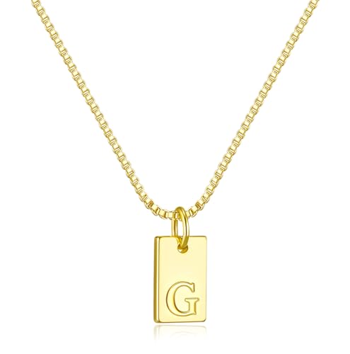 Initial Necklaces for Women 14K Gold Plated Letter Necklace Dainty Waterproof Pendant Necklace Personalized Gifts Trendy Gold Jewelry - color: G