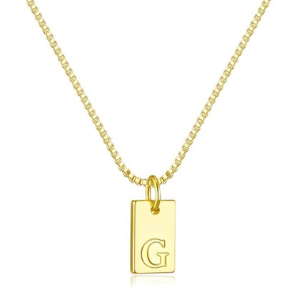 Initial Necklaces for Women 14K Gold Plated Letter Necklace Dainty Waterproof Pendant Necklace Personalized Gifts Trendy Gold Jewelry - color: G