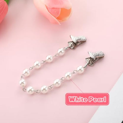 Sweater Clips to Hold Sweater Together, Pearl Sweaters Clips for Cardigans, Pearl Brooch Pin for Woman