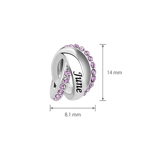 January-December Birthday Charm Compatible with Pandora Bracelets Birthstone Charms for Women Jewelry - style: 6