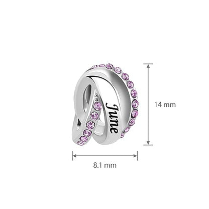 January-December Birthday Charm Compatible with Pandora Bracelets Birthstone Charms for Women Jewelry - style: 6