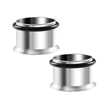 HEKEUOR Ear Tunnels Stretching Kit Stainless Steel Gauge Plugs Set Single Flared Stretching Kit 00g 7/16 1/2 9/16 5/8 3/4 7/8 1 Inch - style: 15MM Silver