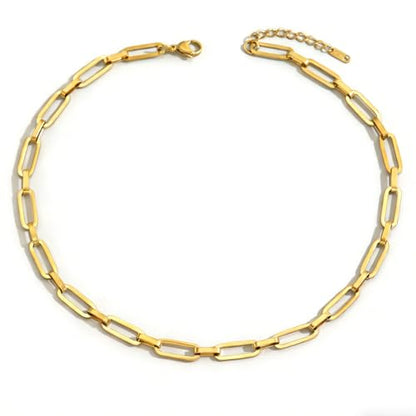 Gold Cross Women's Necklace 18K Gold Plated Stainless Steel Handmade Pearl Necklace Gold Paperclip Necklace, Fashion Jewelry Gifts - style: 2.5"