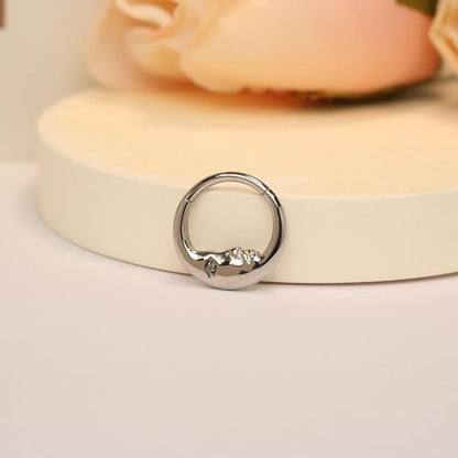 Cartilage Daith Earrings For Women Small 14K Gold Plated Hoop Hypoallergenic Helix Piercing Huggie Surgical Steel Diamond Implant Cubic Zirconia Prom Gift Jewelry - color: Style11-Silver, size: 16g-8mm