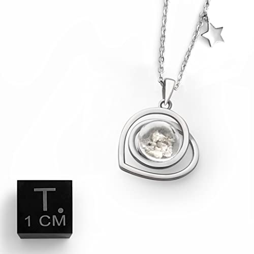 Space & Meteorite - Real Moon Rock Heart Shaped Necklace (From Lunar Meteorite NWA 11788) NASA Space Gifts for Men & Women, Astronomy
