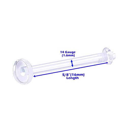 4Pcs Retainer Flexible Acrylic Clear 14 gauge 5/8 16mm Barbell Tongue Rings Piercing Jewelry Nipple Silicon O-ring M3228