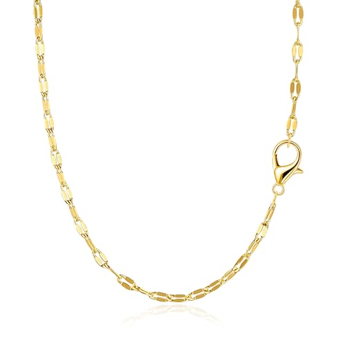 BAYLAY Gold Necklace for Women, Gold Chain for Women | 18K Gold Plated, Dainty Gold Necklace for Women, Necklace Chain, Gold Jewelry, Gifts, Size 16/18/20/22/24/26 Inch - size: 16, style: Lips Chain