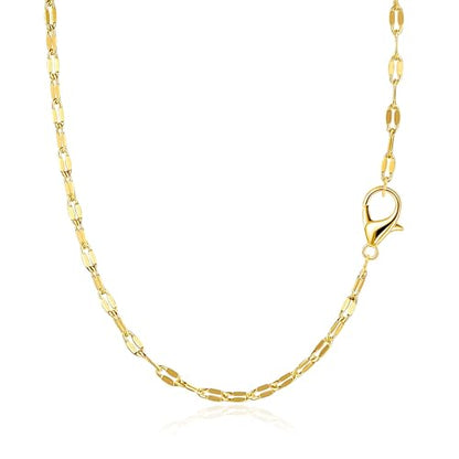 BAYLAY Gold Necklace for Women, Gold Chain for Women | 18K Gold Plated, Dainty Gold Necklace for Women, Necklace Chain, Gold Jewelry, Gifts, Size 16/18/20/22/24/26 Inch - size: 24, style: Lips Chain