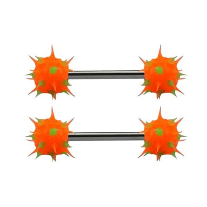 14G Colorful Silicone Spike Ball Nipple Rings for Women 316L Stainless Steel Nipple Tongue Straight Barbell Statement Nipplerings Tongue Studs Body Piercing Jewelry - style: Style3