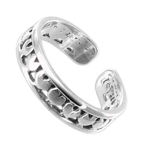 Gem Avenue 925 Sterling Silver Toe Rings Collections – Beach, Celtic, Heart, Dolphin, Flower & More Designs for Women – Elegant Adjustable Summer Jewelry - style: Style 7