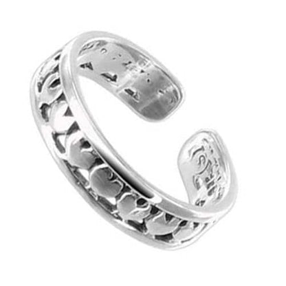 Gem Avenue 925 Sterling Silver Toe Rings Collections – Beach, Celtic, Heart, Dolphin, Flower & More Designs for Women – Elegant Adjustable Summer Jewelry - style: Style 7