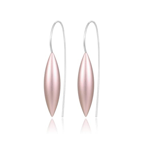 Oval Drop Earrings for Women, Long Thread Dangle Earrings, Colorful lightweight aluminum alloy, Suitable for Jewelry Gifts and Valentine's Day - color: Pink