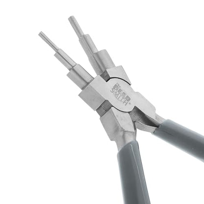 The Beadsmith Wire Looping Pliers | Create 6 Sizes (Ranging 2-9mm) of Loops & Jump Rings, 5.5" long (140mm), Polished Steel Head & PVC Comfort Handle - size: 2-9mm Wire Looping Pliers