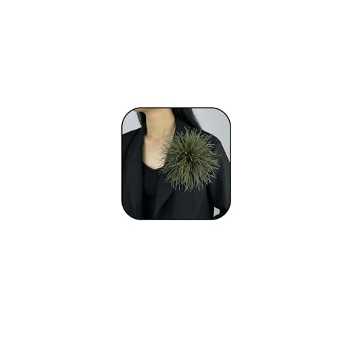 Dainty Feather Flower Brooch Pin for Women Oversized Floral Lapel Pins Elegant Feather Corsage Brooches Suit Clothes Shawl Dress for Wedding Party Banquet Dance Trendy Jewelry 150mm - color: Green
