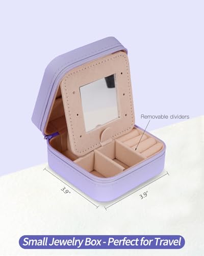Uygafly Gifts for Teen Girl Trendy Stuff,Birthday Gift for 5 6 7 8 9 10 11 12 13 14 15 Year Old Girls,Cute Travel Jewelry Case Small Box | Lavender,D - color: Lavender, style: D