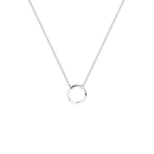 Fettero Pendant Necklace Gold Choker Layered Coin Open Karma Circle Full New Crescent Moon 14K Gold Plated Simple Dainty Necklaces for Women Jewelry Gift - style: Karma Circle Sliver