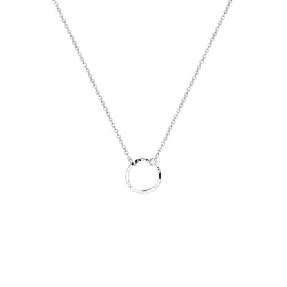 Fettero Pendant Necklace Gold Choker Layered Coin Open Karma Circle Full New Crescent Moon 14K Gold Plated Simple Dainty Necklaces for Women Jewelry Gift - style: Karma Circle Sliver