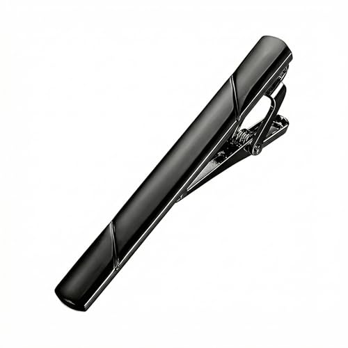Erioctry Mens Stainless Steel Tie Clips Minimalist Necktie Tie Bar Clasp Clip Clamp Pins Best Gift For Men Business Party Wedding Best Gift and Daily Life - color: Black