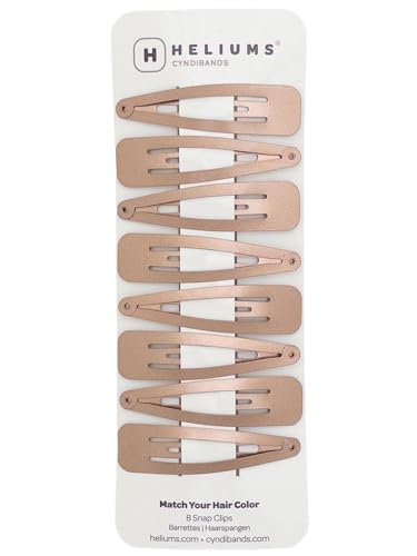 Heliums Large Snap Hair Clips - Dark Blonde - 2.7 Inch Metal Hair Barrettes for Women, Metallic Snap Clips - 8 Count - color: Dark Blonde