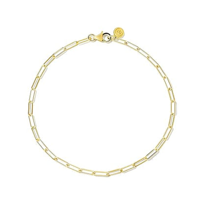 MSBLUE® Minimalist Paperclip Chain Bracelet, 6" to 8" Length, Hand Chain Bracelet for Women