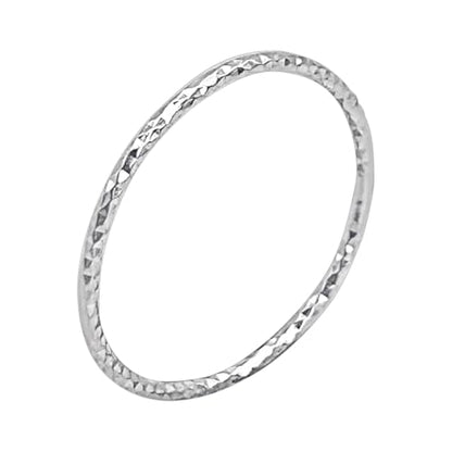 Silverly Sterling Silver Diamond Cut Stacking Ring for Women - Sparkly Faceted Thin Band Promise Rings - Minimalist Stackable Band With a Shimmering Finish - Simple Elegant 925 Silver Gift