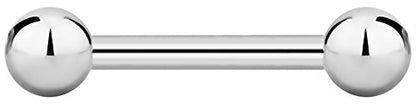 Forbidden Body Jewelry nipple barbell, nipple bars, silver nipplerings piercing Surgical Steel 8g - 18g Straight Barbell Body Jewelry (Sold Individually) - style: 16G 8mm (5/16") 3mm Balls