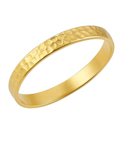 Wedding Bands Ring for Women Men Rose Silver Gold Polished Slim Engagement Promise Rings Comfort Fit - size: 9, style: hammered design